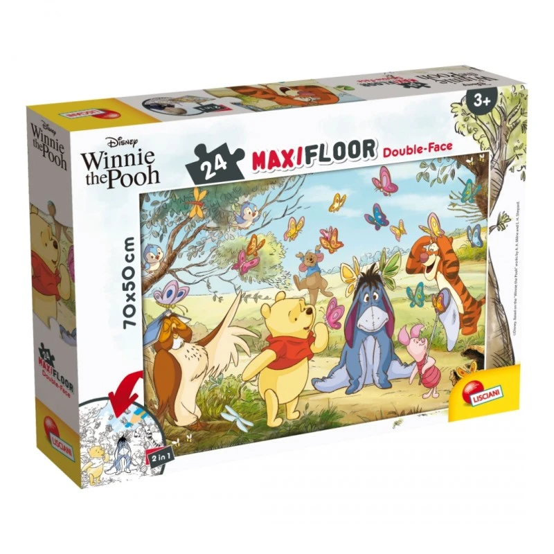 Пъзел, Lisciani, Disney, Мечо Пух, Двулицев пъзел 24 части