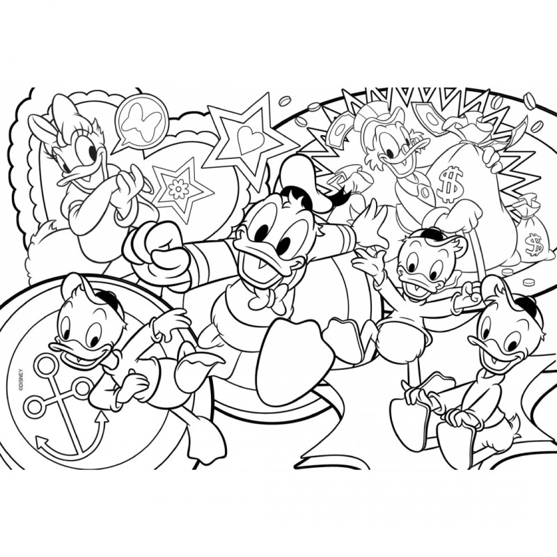 Пъзел, Lisciani, Mickey and Friends, Доналд Дък, Двулицев пъзел 108 части