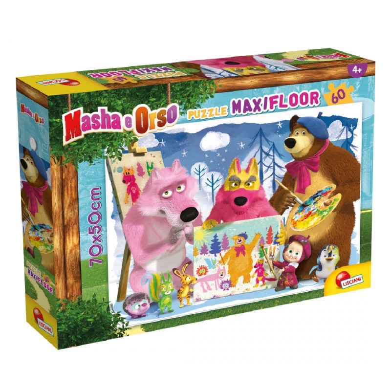 Пъзел, Lisciani, Маша и Мечока, Да рисуваме заедно, 60 части