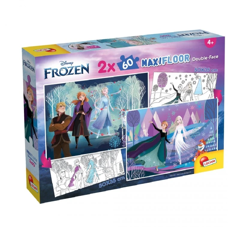 Пъзел, Lisciani, Frozen, Двулицев пъзел 2 x 60 части