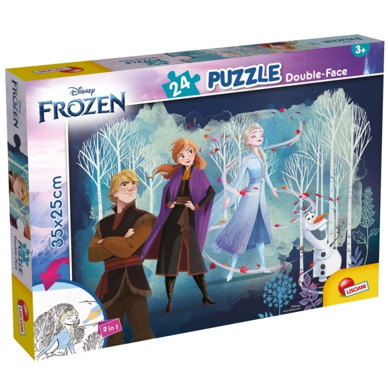 Пъзел, Lisciani, Frozen, Двулицев пъзел 24 части