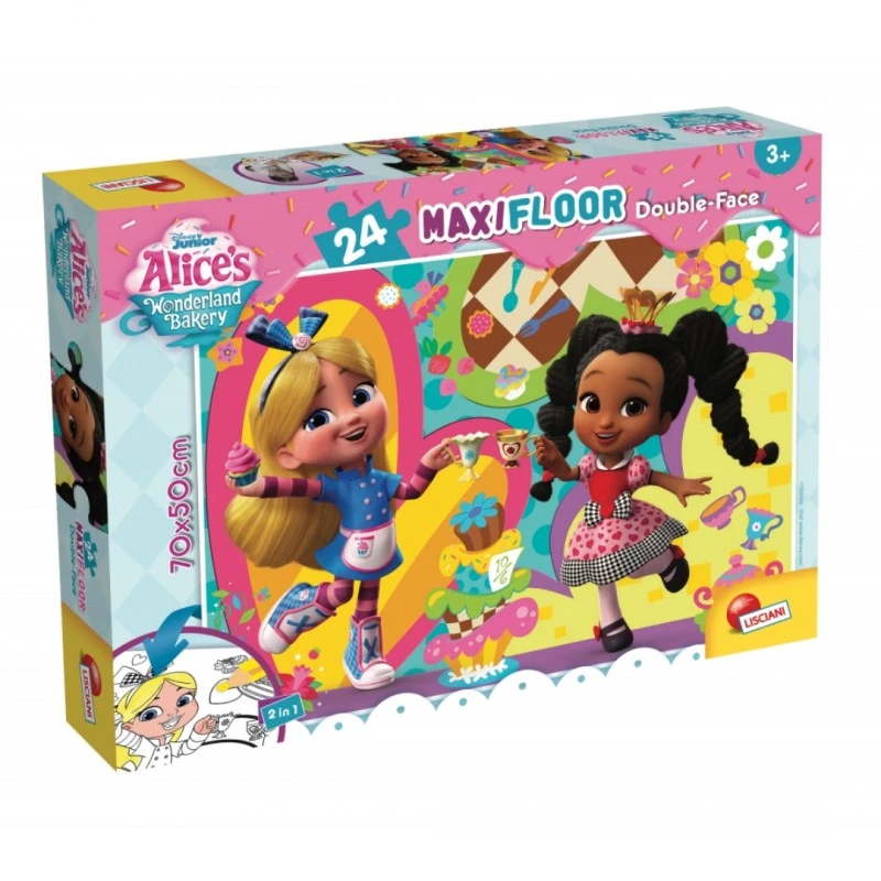 Пъзел, Lisciani, Disney, Алиса в страната на чудесата, Пекарна, Двулицев пъзел 24 части