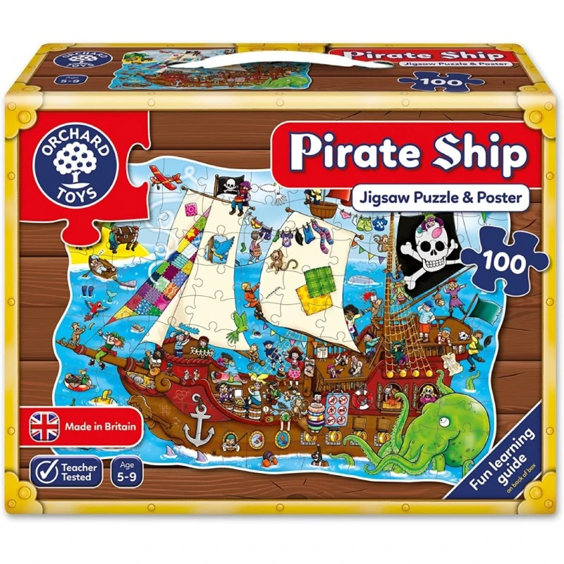 Детски пъзел, Orchard Toys, Пиратски кораб, 100 части