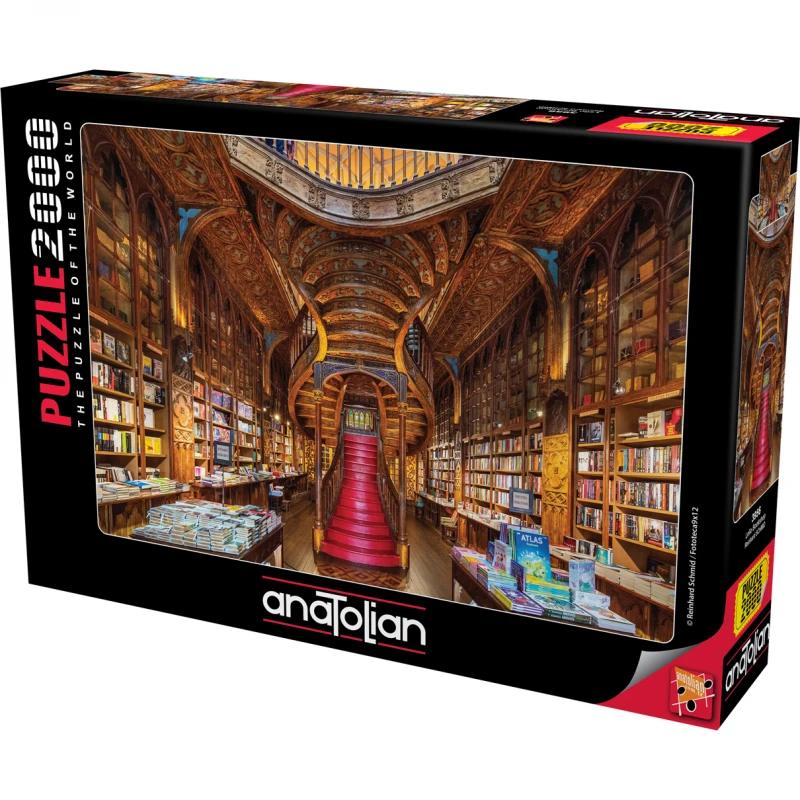 Пъзел Anatolian Книжарница Lello, 2000 части