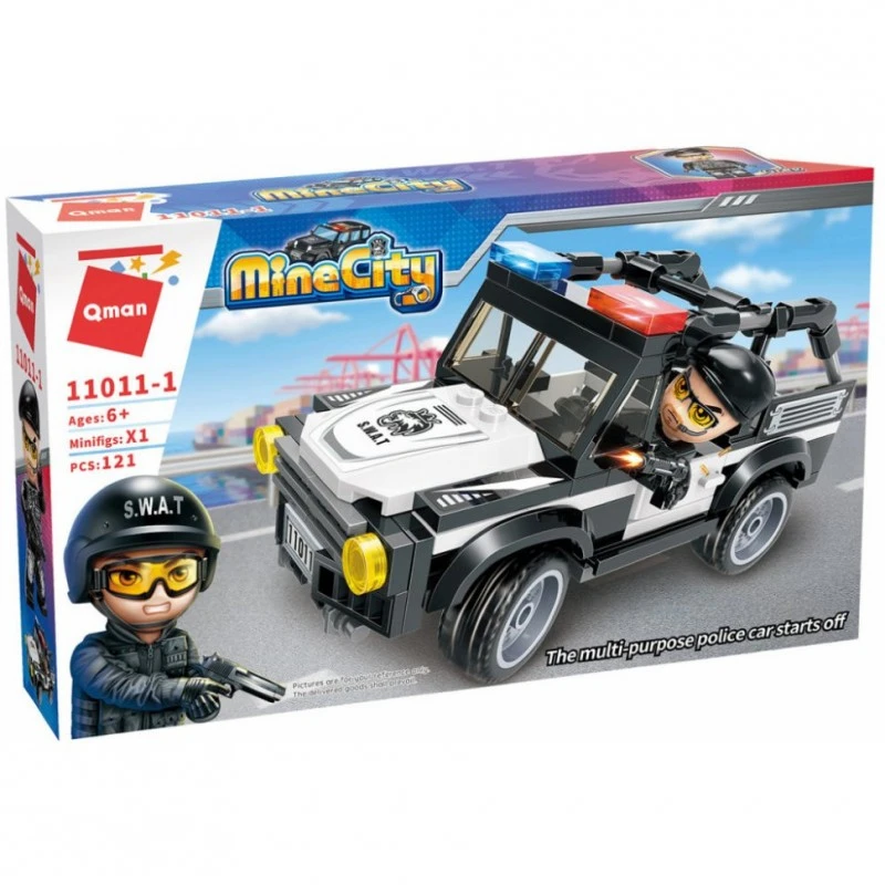 Конструктор, Qman, MineCity, Полицейски автомобил, 121 части