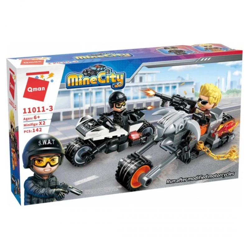 Конструктор, Qman, MineCity, Преследване с мотоциклети, 142 части