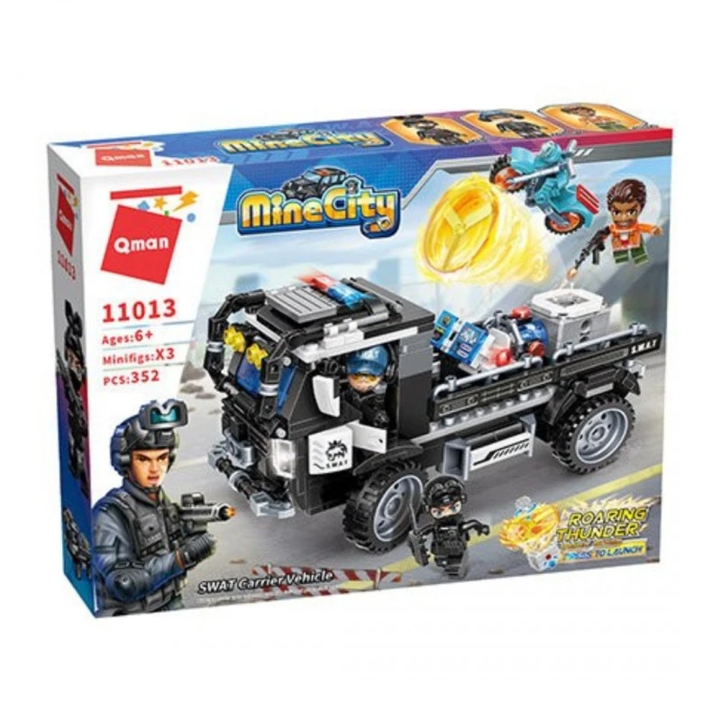 Конструктор, Qman, Полицейски брониран товарен автомобил, 352 части