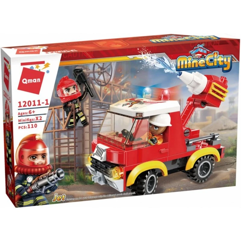 Конструктор, Qman, MineCity, Пожарен автомобил, 110 части