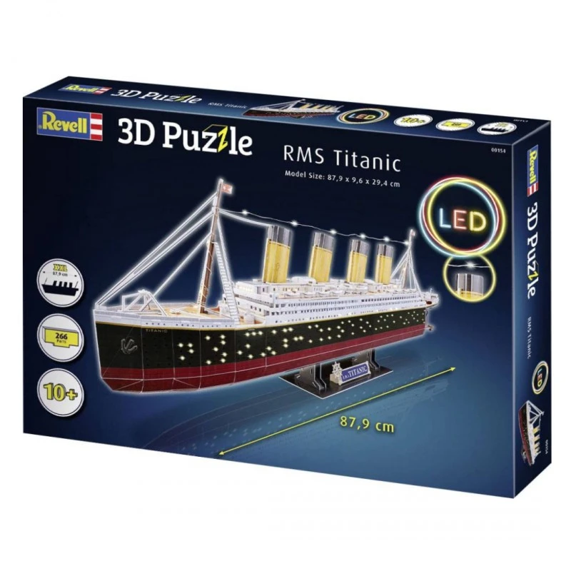 Пъзел Revell RMS Титаник с лед светлини, 3D