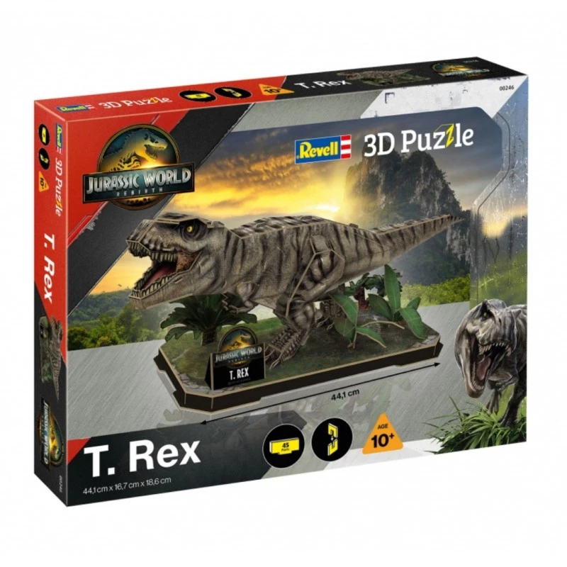 Пъзел, Revell, Джурасик свят Т-рекс 3D, 45 части