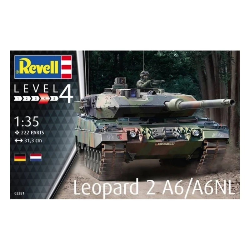 Сглобяем модел, Revell, Танк Леопард 2A6/A6NL, 222 части