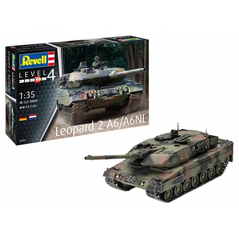 Сглобяем модел, Revell, Танк Леопард 2A6/A6NL, 222 части