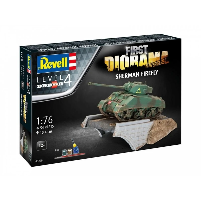 Комплект за сглобяване, Revell, First Diorama, Sherman Firefly, 54 части