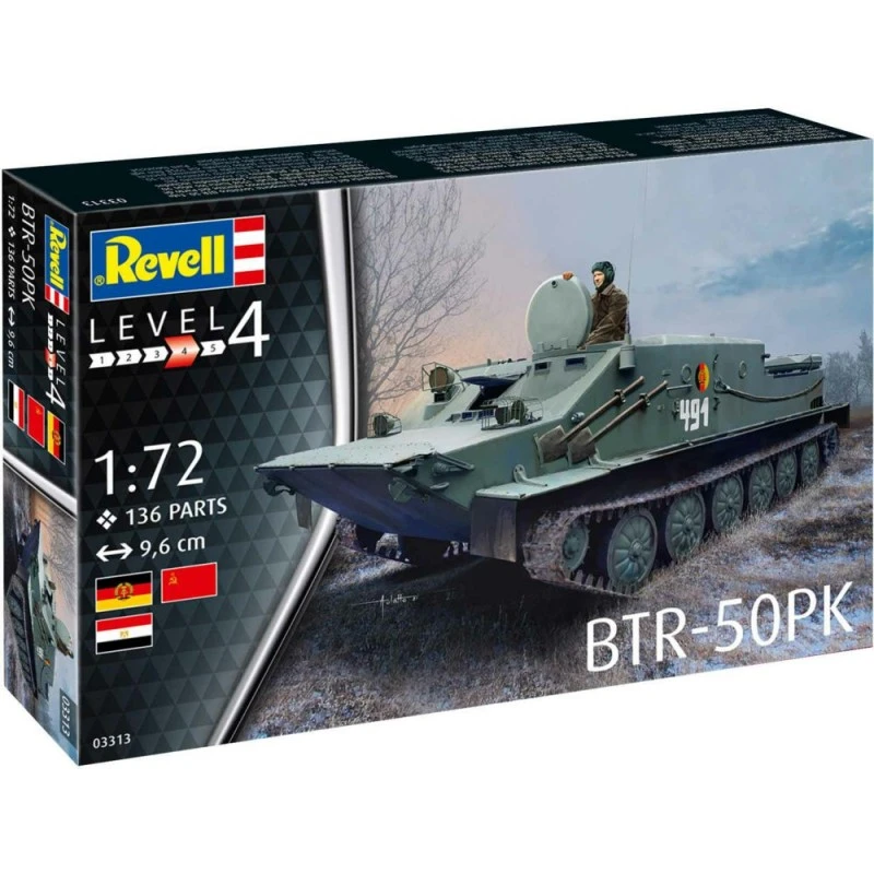 Сглобяем модел, Revell, Съветски бронетранспортьор, БТР-50 ПК, 136 части