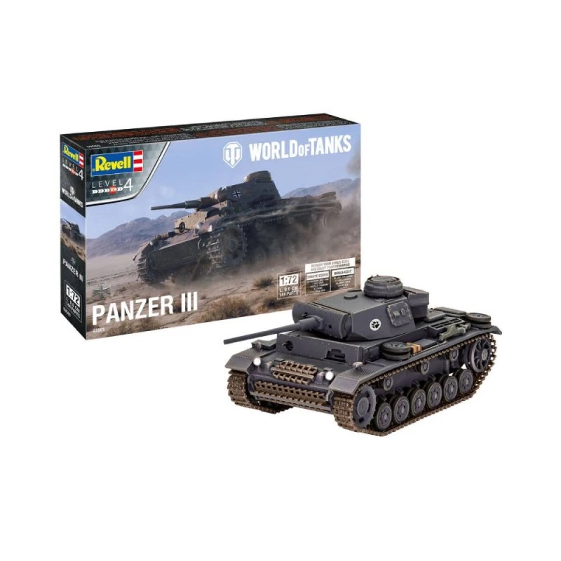 Сглобяем модел, Revell, World of Tanks, Pz.Kpfw. III Ausf. L, 144 части