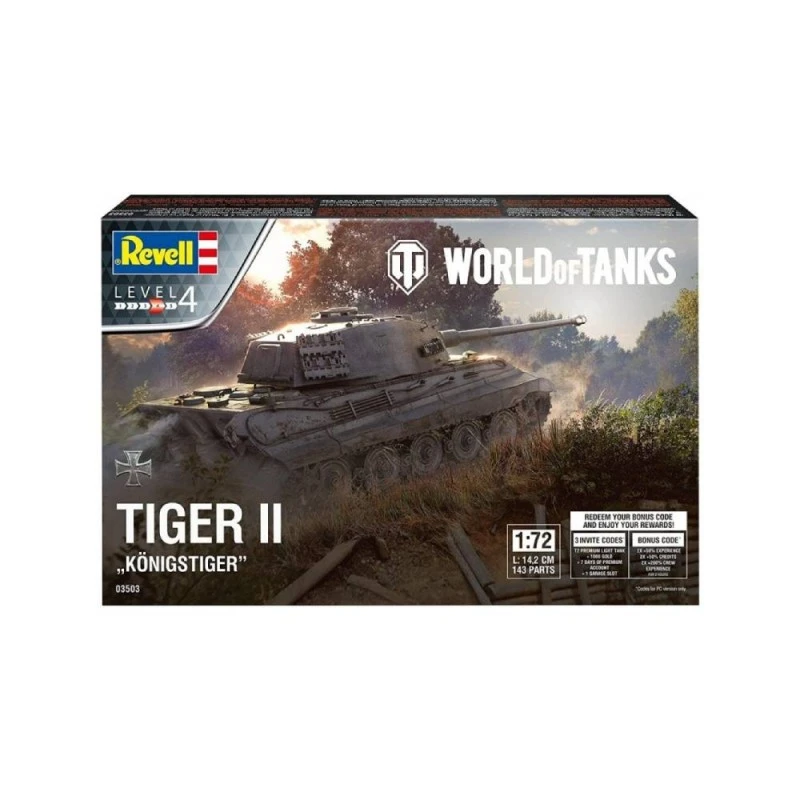 Сглобяем модел, Revell, World of Tanks, Tiger II Ausf.B Konigstiger, 143 части