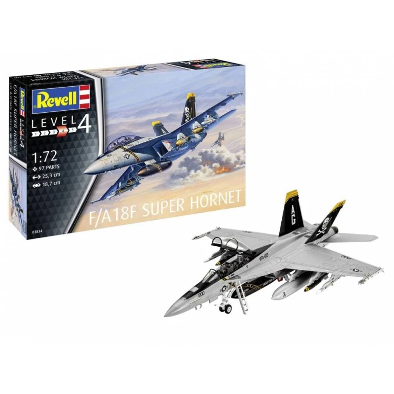 Сглобяем модел, Revell, Самолет F/A 18F Super Hornet, 97 части