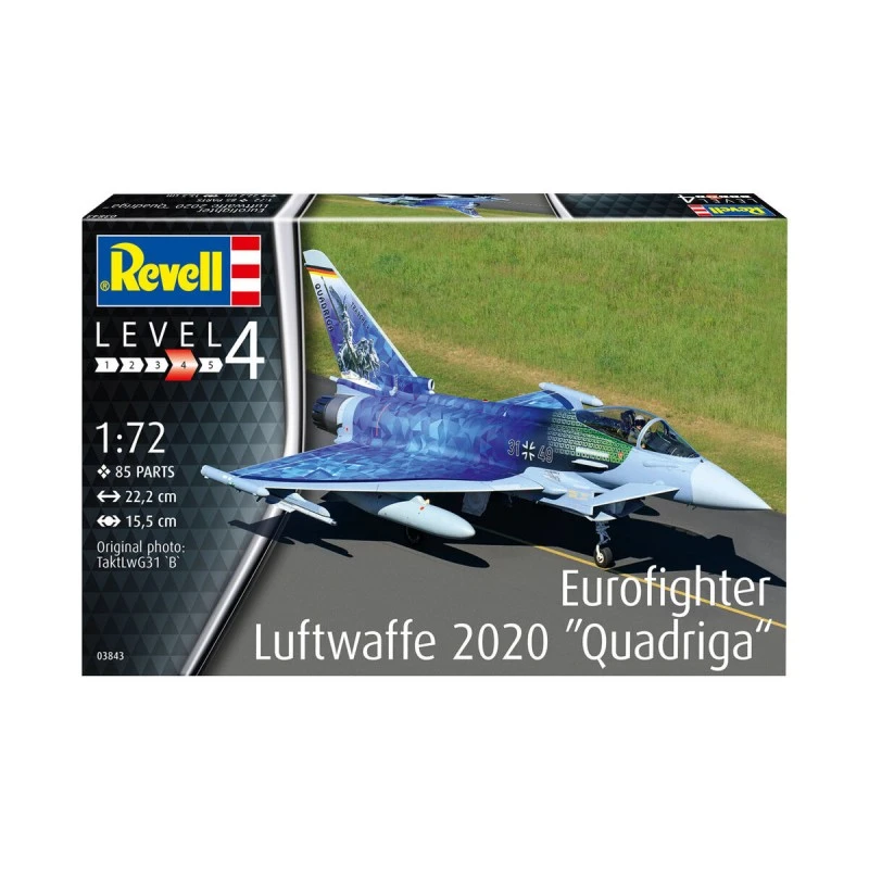 Сглобяем модел, Revell, Германски изтребител Eurofighter, Luftwaffe 2020 Quadriga, 85 части