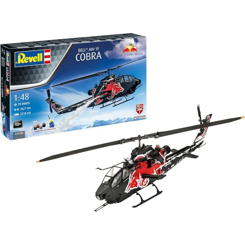 Сглобяем модел, Revell, Подаръчен комплект, Хеликоптер Flying Bulls AH-1F Cobra, с аксесоари