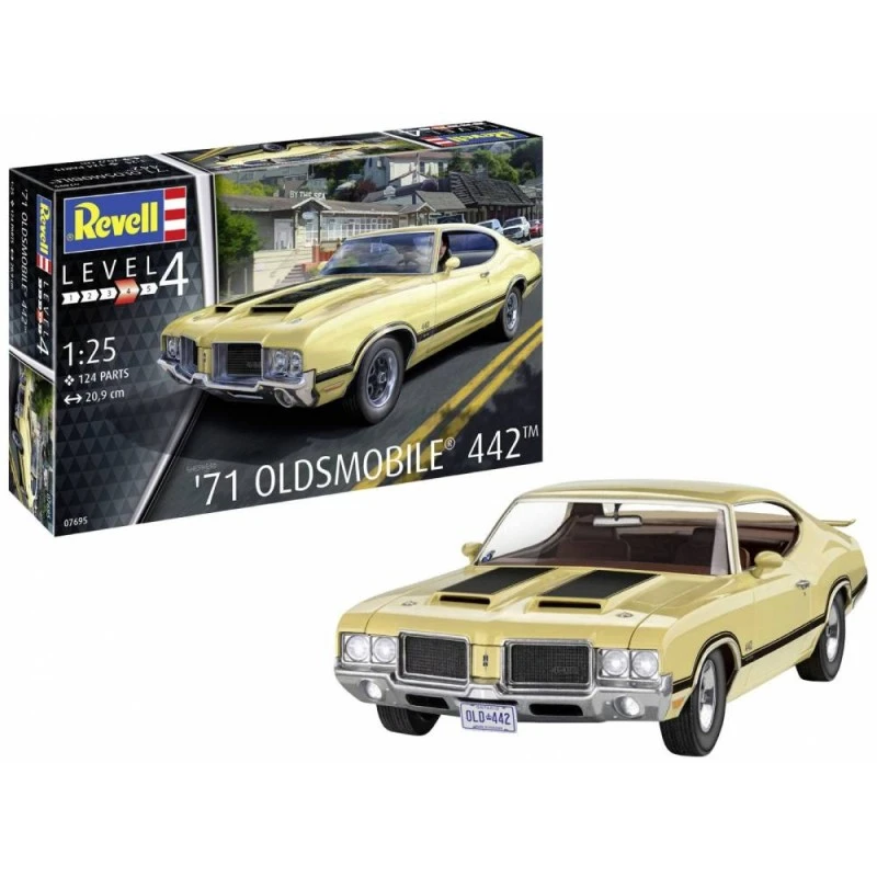 Сглобяем модел, Revell, Oldsmobile 442 1971 Coupe, 124 части