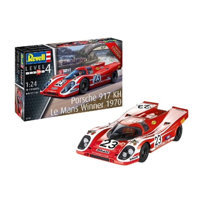 Сглобяем модел, Revell, Porsche 917K, Шампион от Льо Ман 1970, 119 части