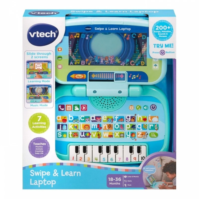 Интерактивна играчка, Vtech, Образователен лаптоп, Плъзни и научи