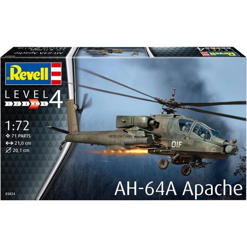 Сглобяем модел, Revell, Военен хеликоптер AH-64A Apache, 71 части