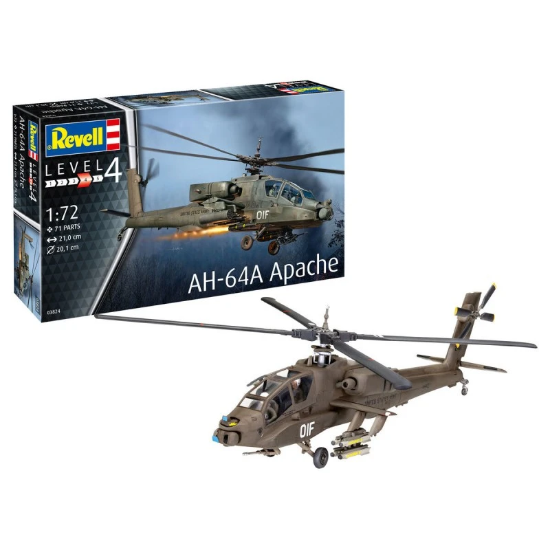 Сглобяем модел, Revell, Военен хеликоптер AH-64A Apache, 71 части