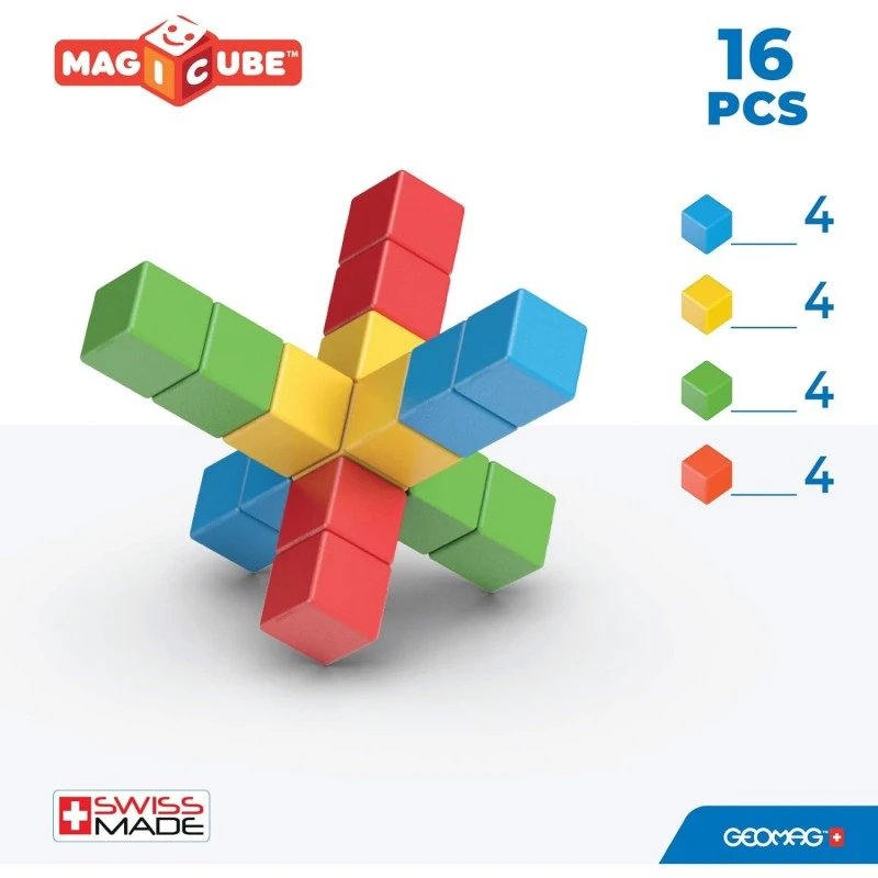 Магнитен конструктор Geomag, Magicube, Creative, 16 части