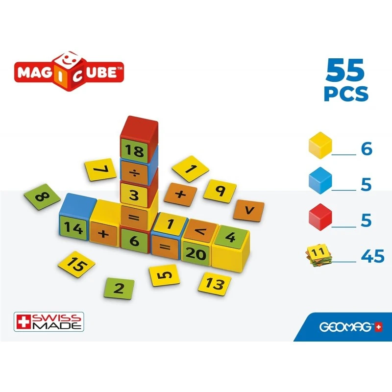 Магнитен конструктор, Geomag, Magicube, Математическо изграждане 256, 55 части