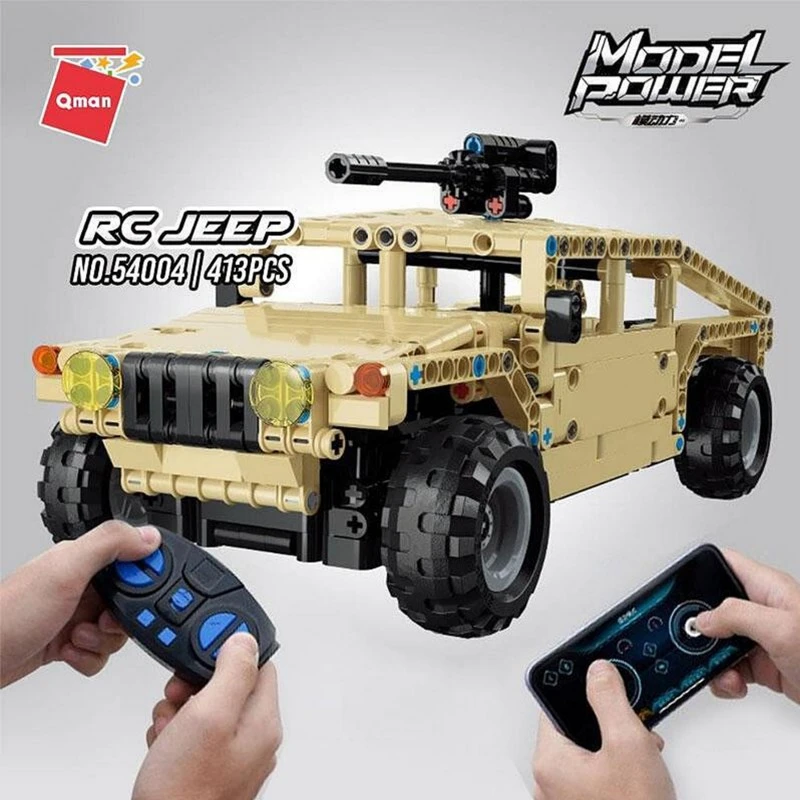 Конструктор, Qman, Model Power, Джип с RC управление, 413 части