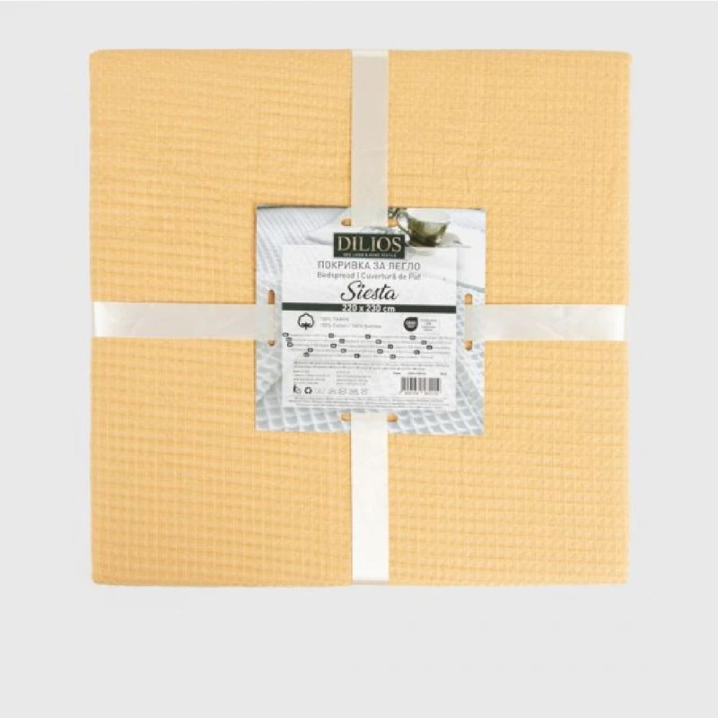 Кувертюра за спалня СИЕСТА ОХРА 100% Памук, 220/230