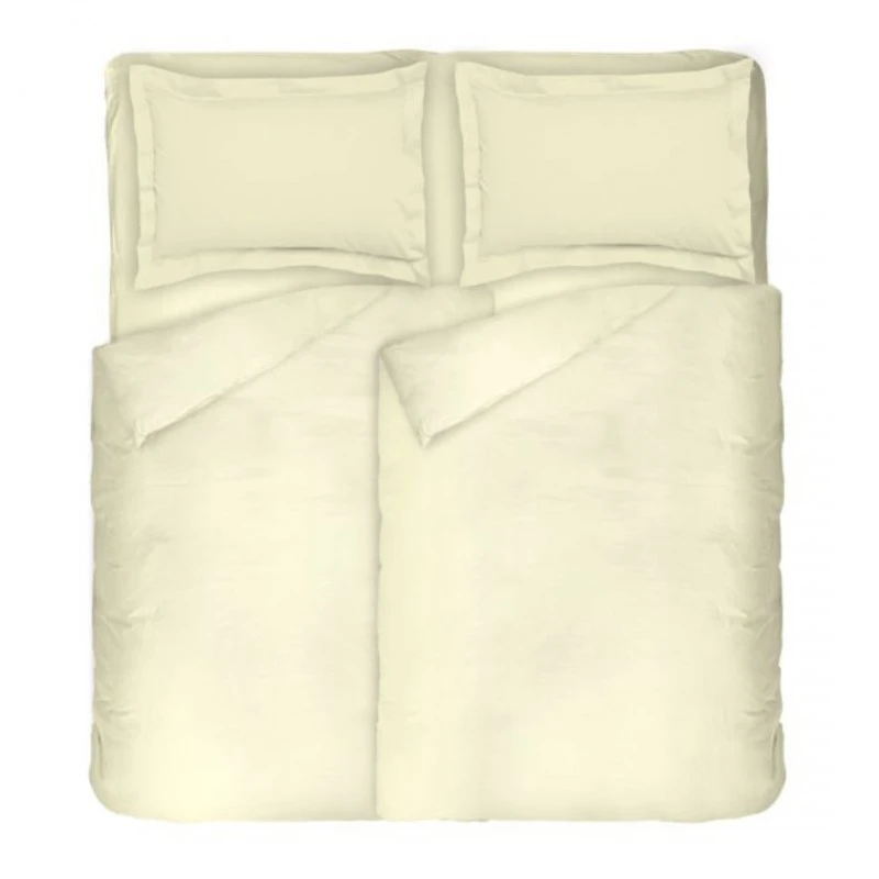 Луксозно спално бельо ЕКРЮ от 100% Памучен Сатен, 5 части