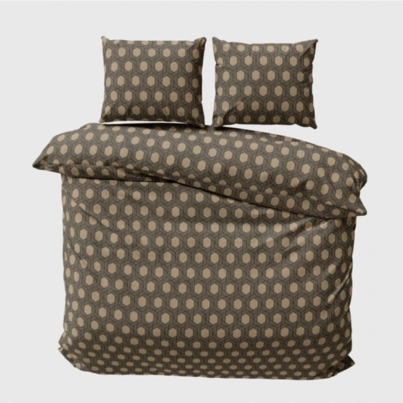 Спално бельо памучен сатен без долен чаршаф КАРЕРО - 3 части