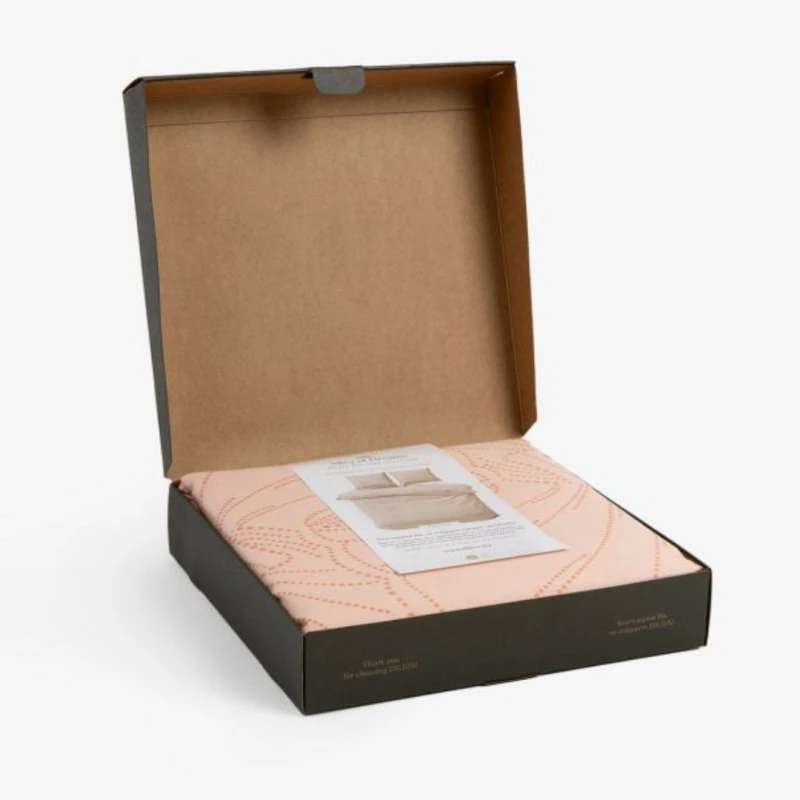 Спално бельо памучен сатен без долен чаршаф РОЗОВ ПЯСЪК - 3 части