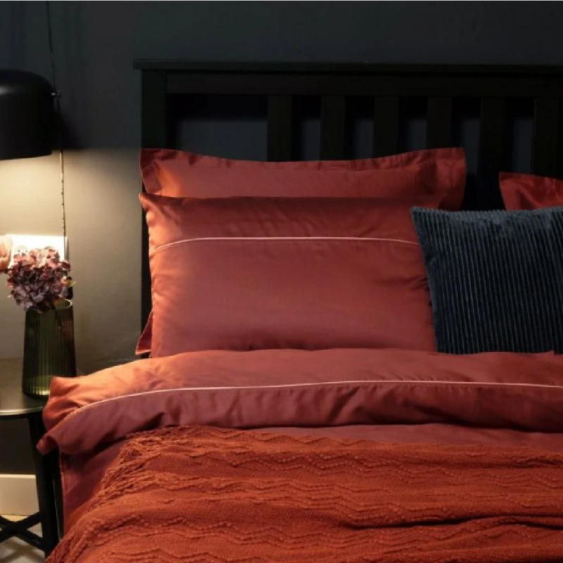 Луксозно спално бельо памучен сатен с паспел 2 части, ДЖИНДЖЪР