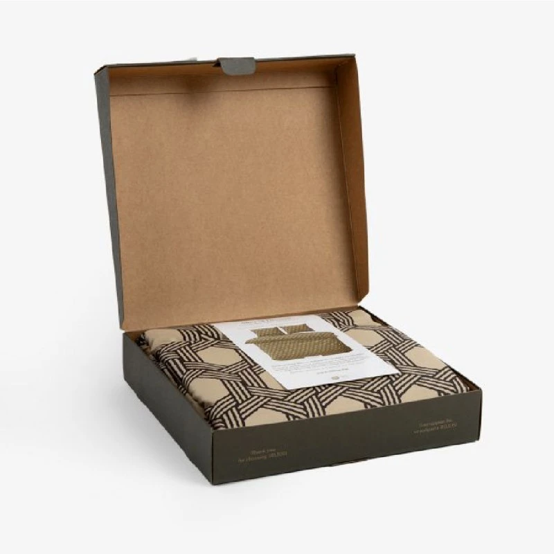 Спално бельо памучен сатен без долен чаршаф КАРЕРО - 2 части