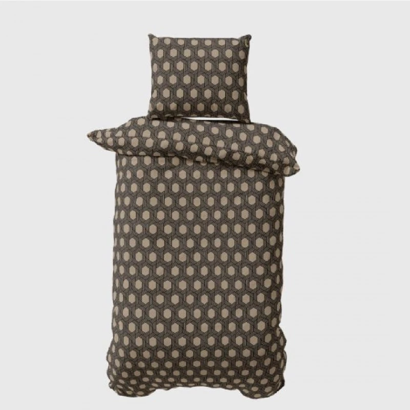 Спално бельо памучен сатен без долен чаршаф КАРЕРО - 2 части