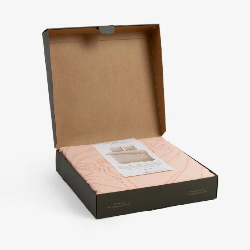 Спално бельо памучен сатен без долен чаршаф РОЗОВ ПЯСЪК - 2 части