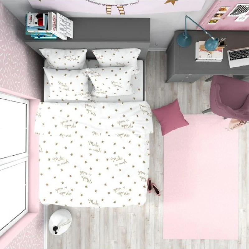 Спално Бельо на звезди ЖЕЛАНИЕ 2, 100% Памук Ранфорс, 4 части