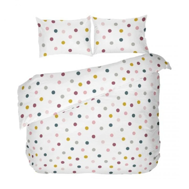 Спално бельо на точки БЕЗ долен чаршаф ДЖОЙ, 100% Памук Ранфорс, 3 части