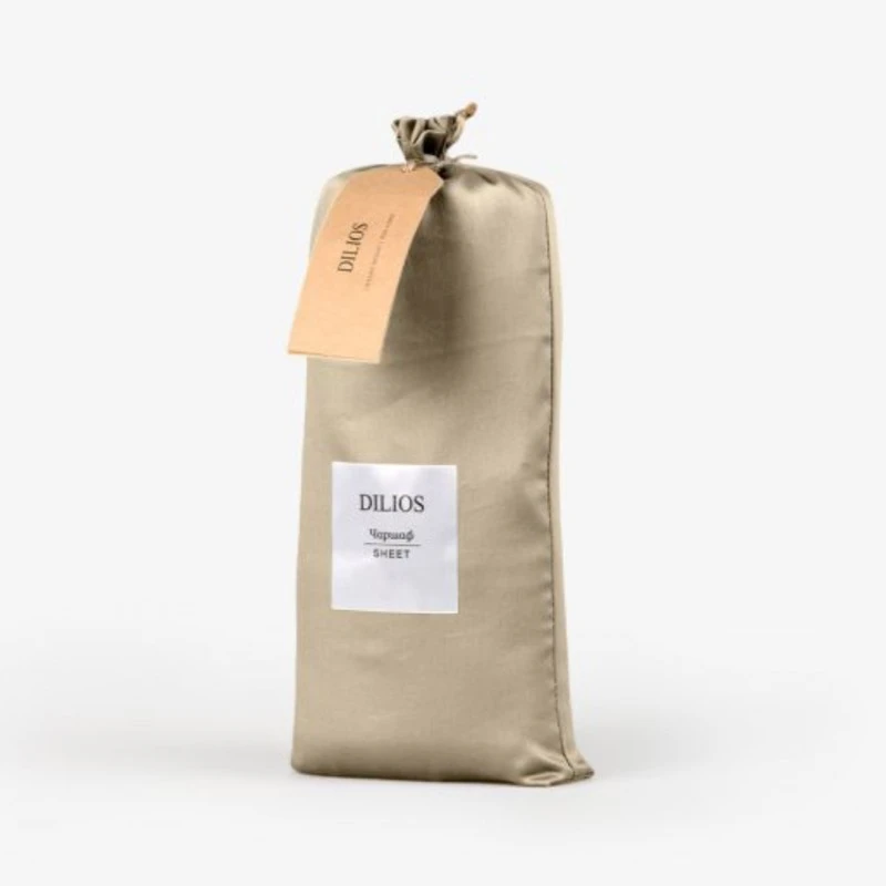 Долен чаршаф ТАУПЕ 240/260 см, 100% Памучен Сатен