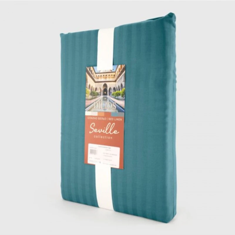 Спално бельо райе без долен чаршаф СЕВИЛЯ ЛУКС синьо, 2 части