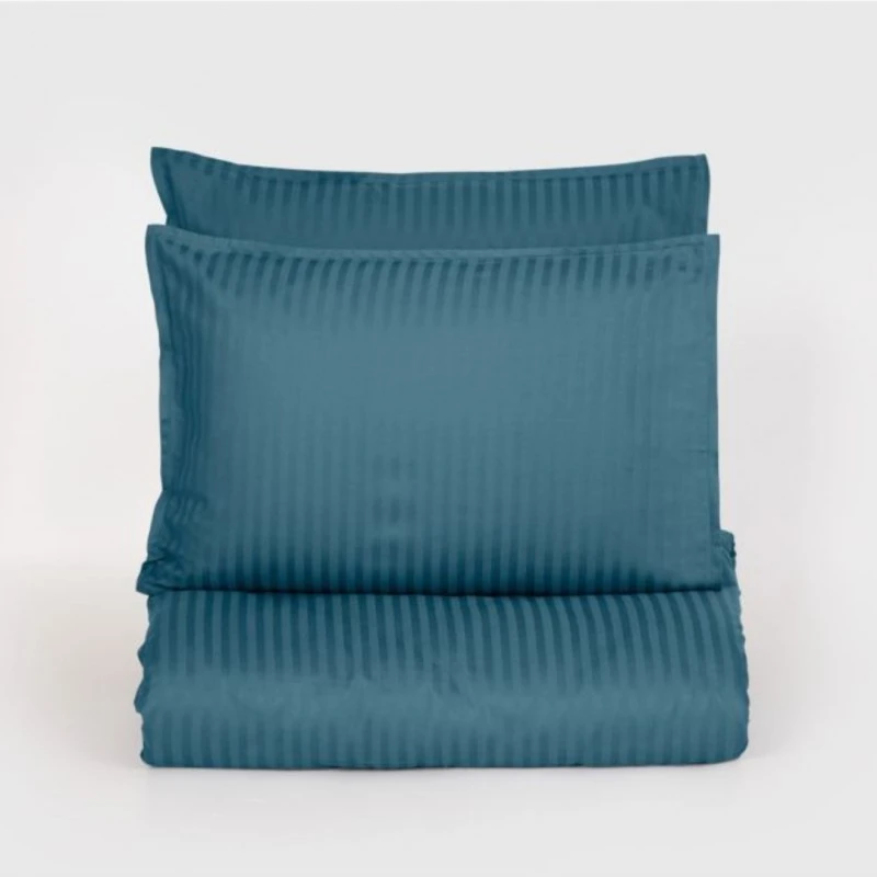 Спално бельо райе без долен чаршаф СЕВИЛЯ ЛУКС синьо, 3 части