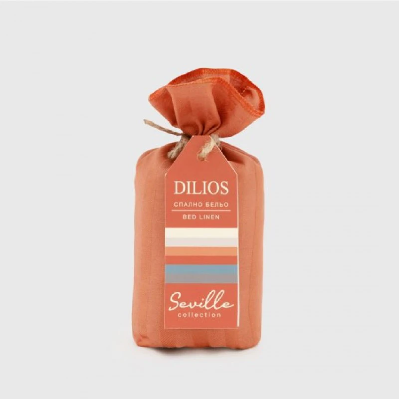 Комплект Калъфки райе 100% Памучен сатен 50/70 см, СЕВИЛЯ ЛУКС оранжево