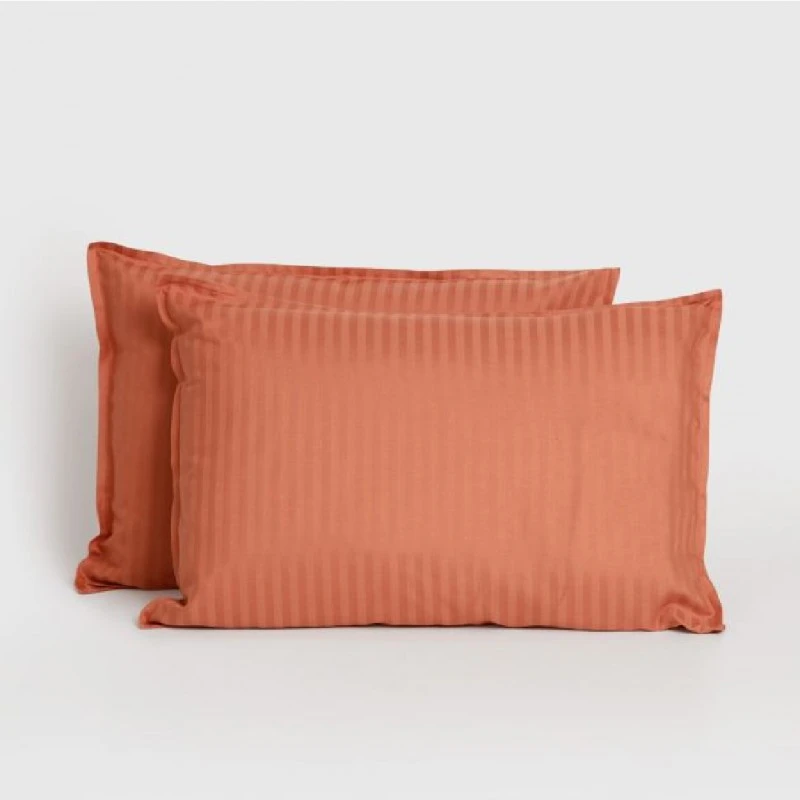 Комплект Калъфки райе 100% Памучен сатен 50/70 см, СЕВИЛЯ ЛУКС оранжево