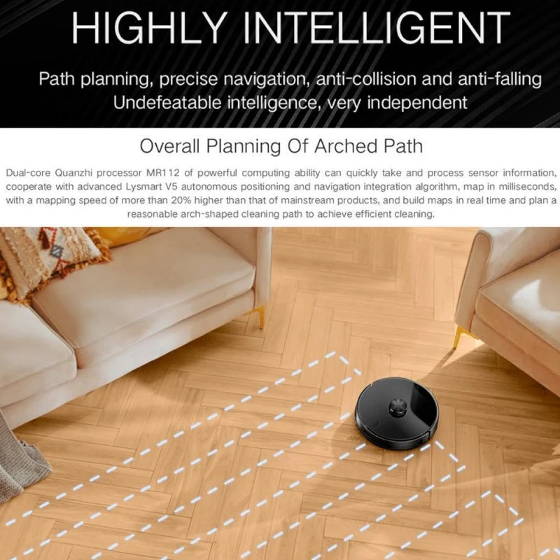 Lydsto R1 Pro, Сухо и Мокро почистване, Автоматична станция за отпадъжи, Черен