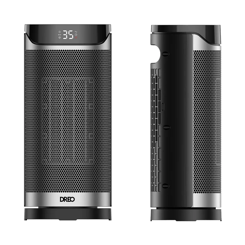 Вентилаторна печка DREO Solaris 619, 70° завъртане, 2000 W, 5 режима, 8-степенна защита, Таймер, Регулируема температура, Дистанционно управление, За помещения до 15-20 м2