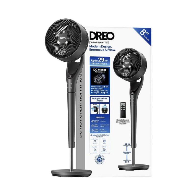 Вентилатор Dreo TurboPoly™ Fan 154, 120 градуса завъртане