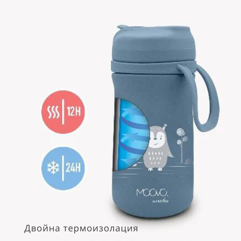 4440 Nuvita термос със сламка 350 ml Sage Green